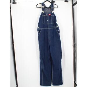 Dickies Mens Denim Bib Overalls 38x34 Blue Workwear Carpenter Utility Dungarees